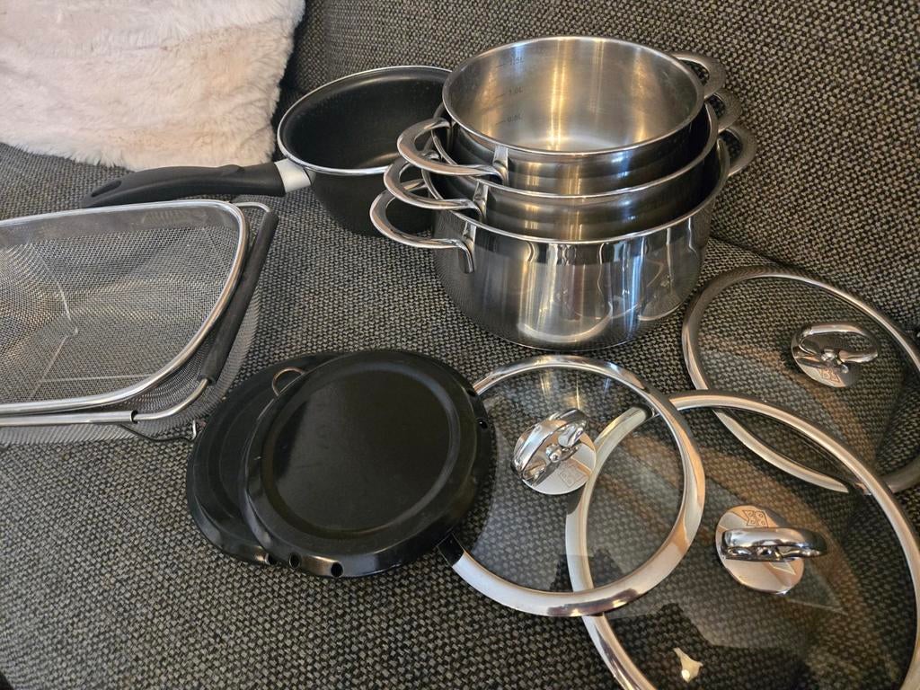 Pannenset, Oa BK Kookpannen, Ophalen of Verzenden, Gebruikt, Rvs, Pannenset