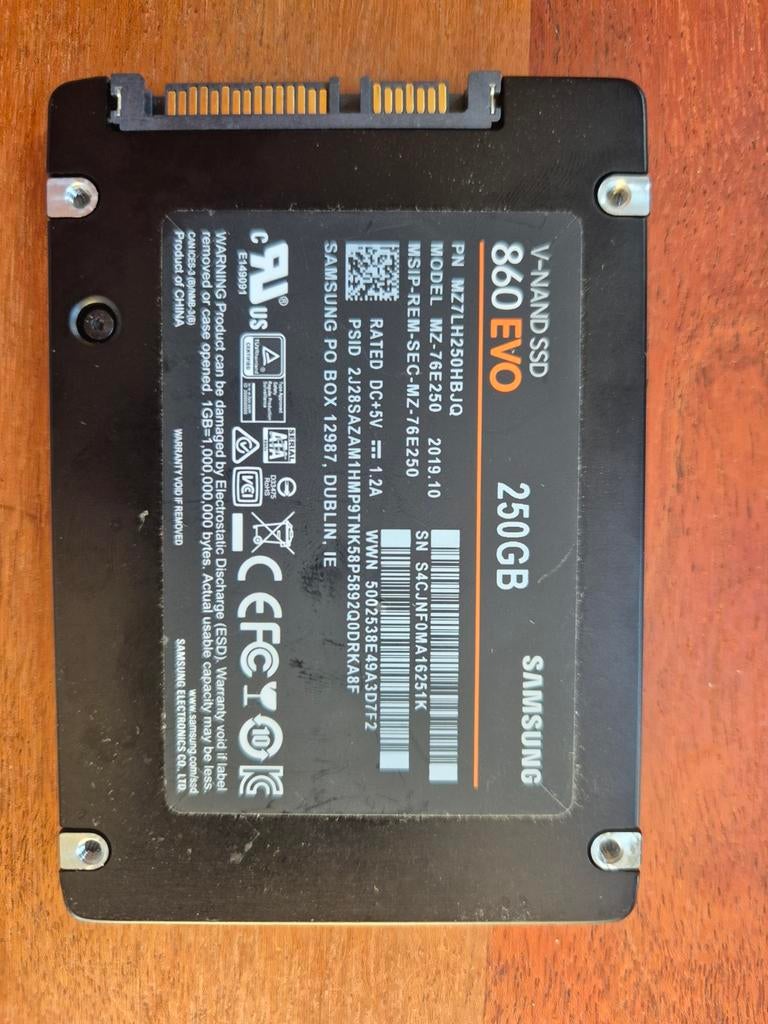 Samsung ssd 860 evo 250gb, Ophalen, Intern, Samsung, Gebruikt