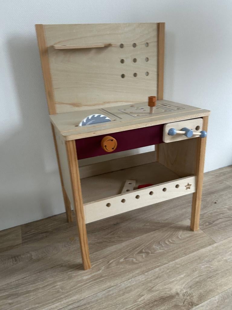 Houten kinder werkbank – speelgoed – gebruikt, Ophalen, Gebruikt