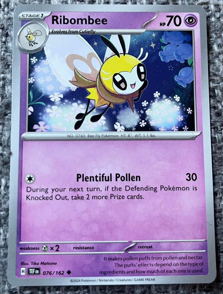 Pokémonkaart van Ribombee (743) • Temporal Forces (076/162), Verzenden, Nieuw, Losse kaart