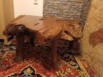 Salon boomstam tafel, Huis en Inrichting, Tafels | Salontafels, Ophalen, Rond, 50 tot 100 cm, Zo goed als nieuw