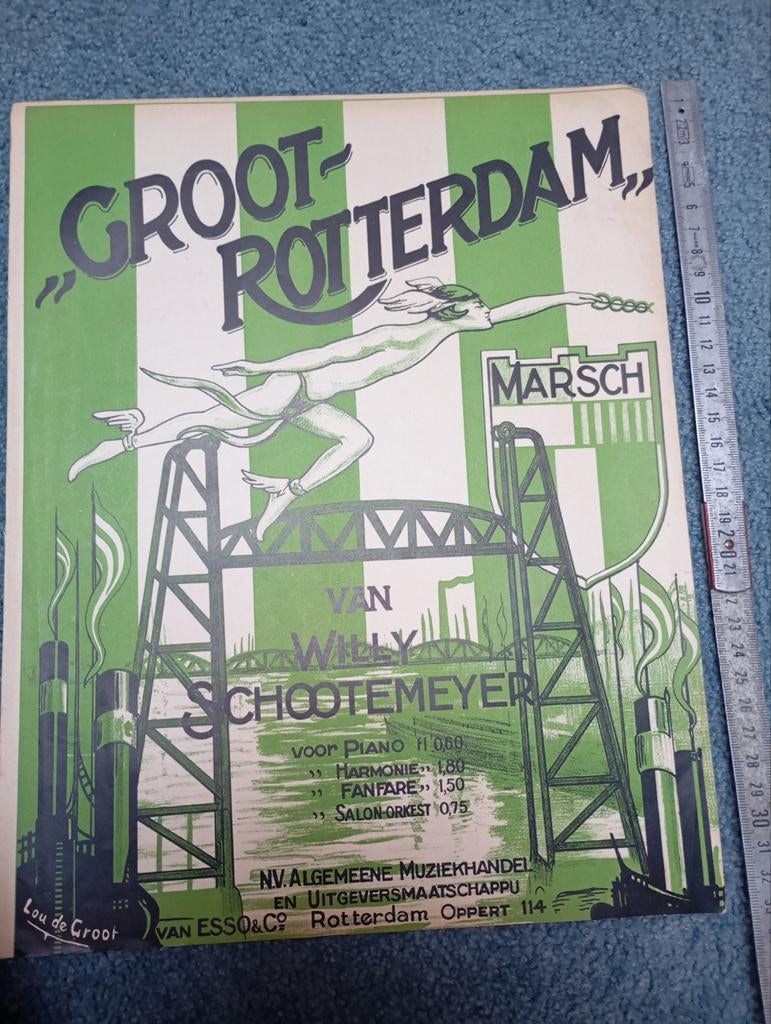 Vintage Groot Rotterdam 1929 Art Deco, Antiek en Kunst, Ophalen of Verzenden