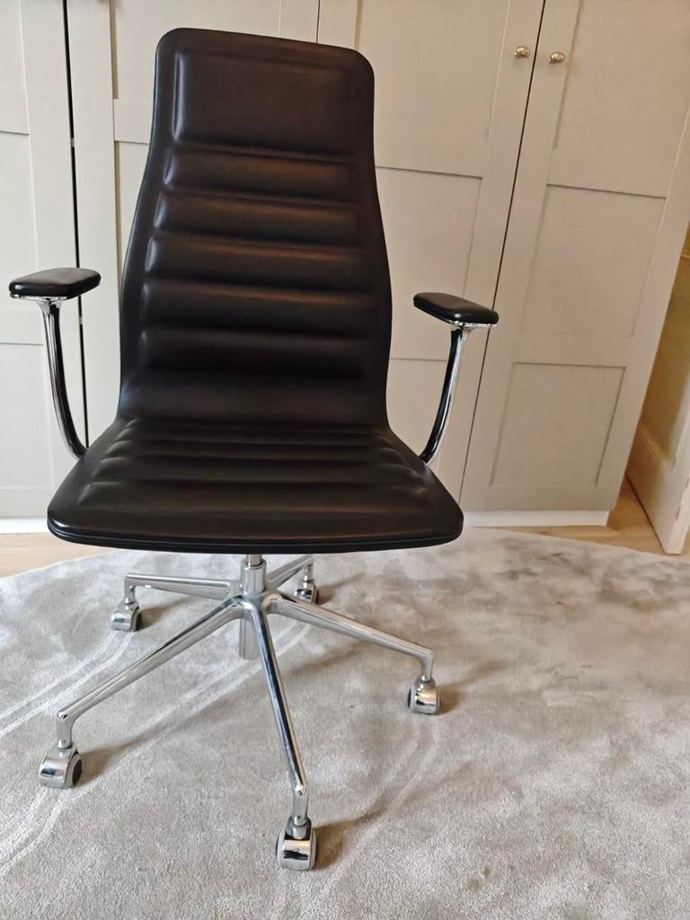 Cappelini Lotus High Leder., Ophalen, Gebruikt, Zwart, Bureaustoel