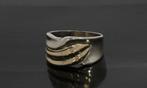 Design 14k gouden unisex ring heren dames zilver abstract+