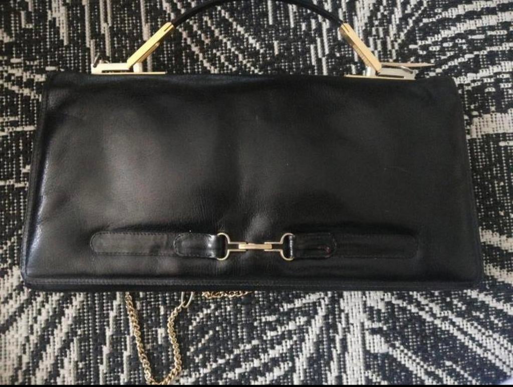 Vintage leren tas te koop, Sieraden, Tassen en Uiterlijk, Tassen | Damestassen, Ophalen of Verzenden, Zo goed als nieuw, Zwart