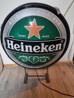 Heineken bier lichtbak gevel lamp verlichting bord, Ophalen, Gebruikt, Reclamebord, Plaat of Schild, Heineken