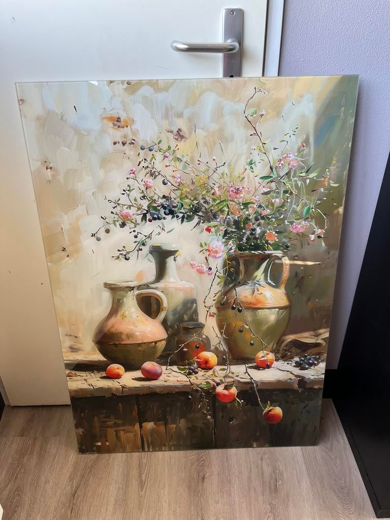 Glas schilderij 70x100cm, Ophalen, Zo goed als nieuw, Schilderij, 75 cm of meer