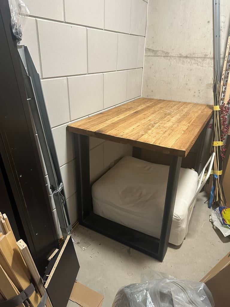 Bartafel Romaro 130x80 cm Teak Mix Rough - Zo goed als nieuw, Ophalen, 100 tot 150 cm, Teakhout, 50 tot 100 cm