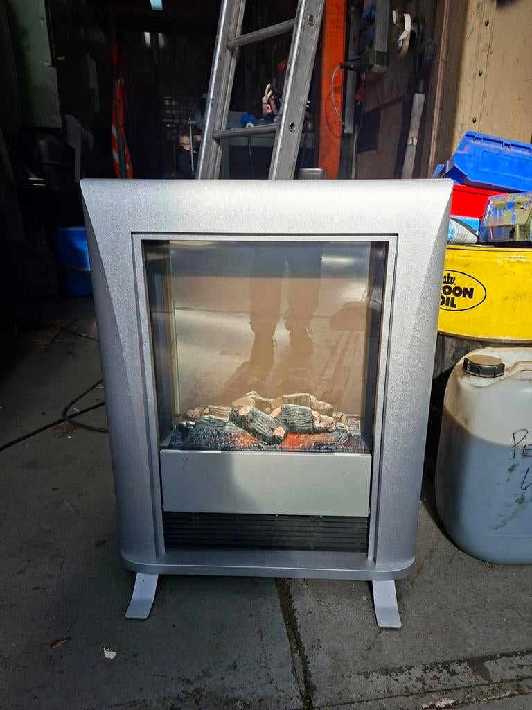 Elektrische sfeerhaard met verwarming, Ophalen, Gebruikt, Vrijstaande haard, Elektrische haard