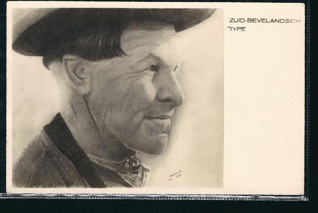F de Soomer Klederdracht Zuid Bevelands type, Verzenden, 1920 tot 1940, Ongelopen, Klederdracht