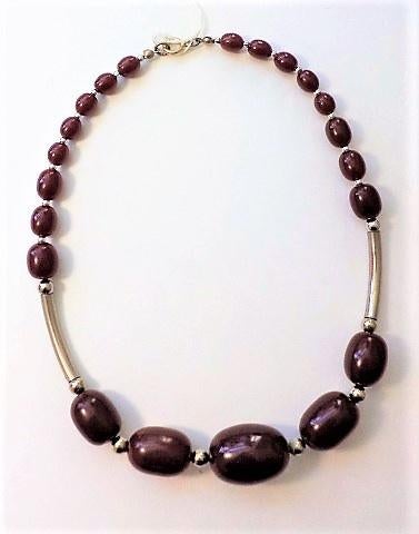 Jakob Bengel. Art deco ketting van roodbruin galaliet (200), Ophalen, Zo goed als nieuw, Overige materialen