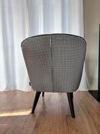 Woood fauteuil patroon pied-de-poul, Huis en Inrichting, Ophalen, Zo goed als nieuw, 75 tot 100 cm, 50 tot 75 cm