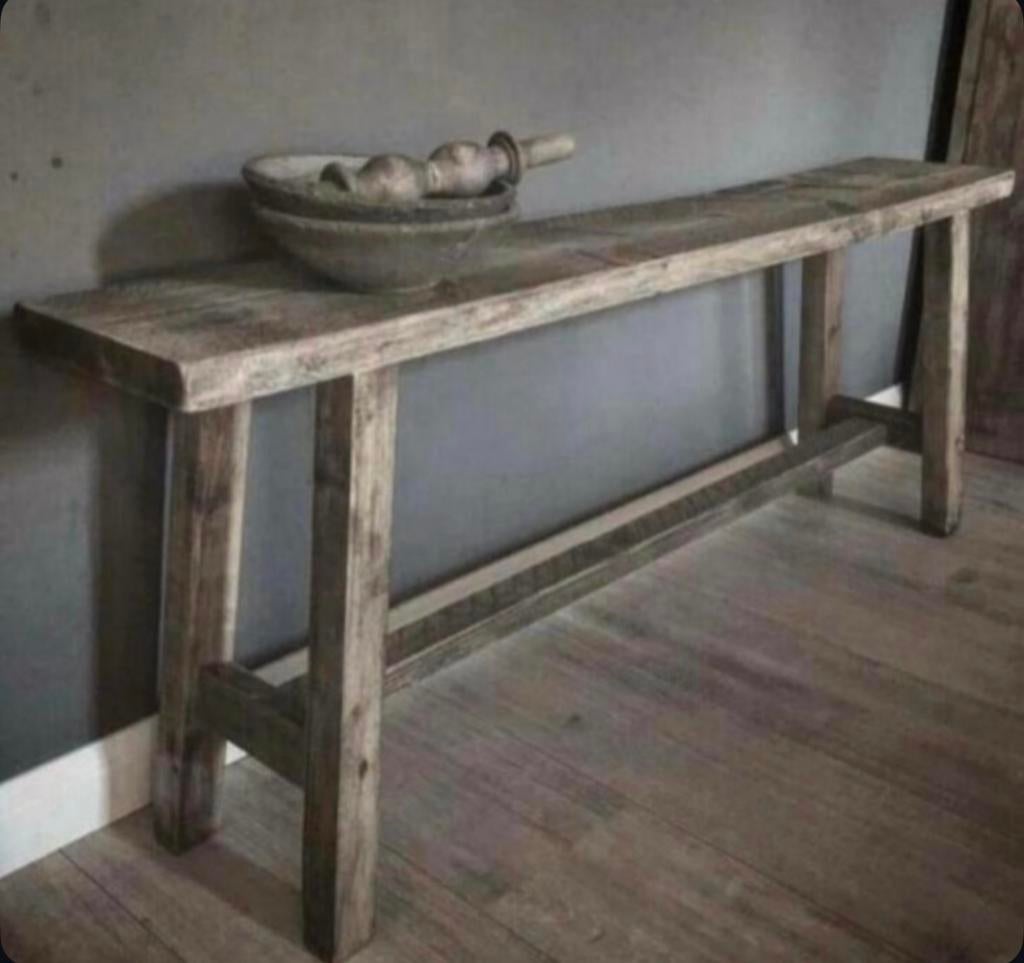 ~Stoer Sober Landelijk Houten Bankje~, Huis en Inrichting, Woonaccessoires | Overige, Ophalen of Verzenden, Zo goed als nieuw