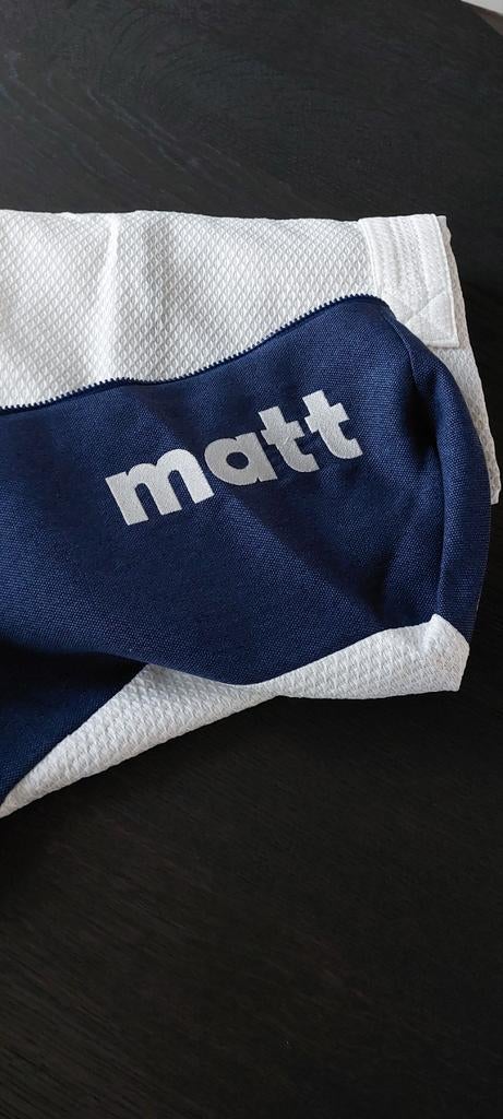 Matt Matras hoes- Wit/Blauw, Huis en Inrichting, Slaapkamer | Beddengoed, Ophalen, Gebruikt, Eenpersoons, Wit