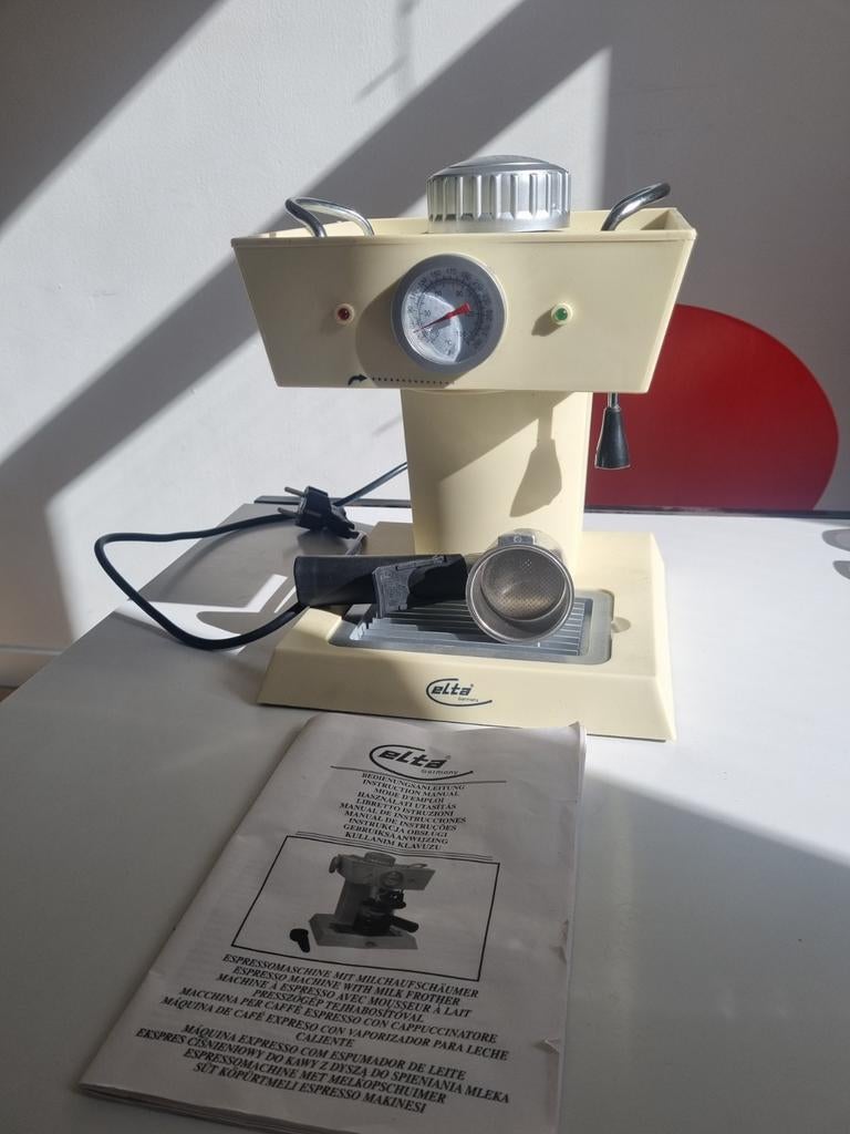 Vintage elta espressomachine met melkopschuimer, Ophalen, Gebruikt, Espresso apparaat, Stoompijpje