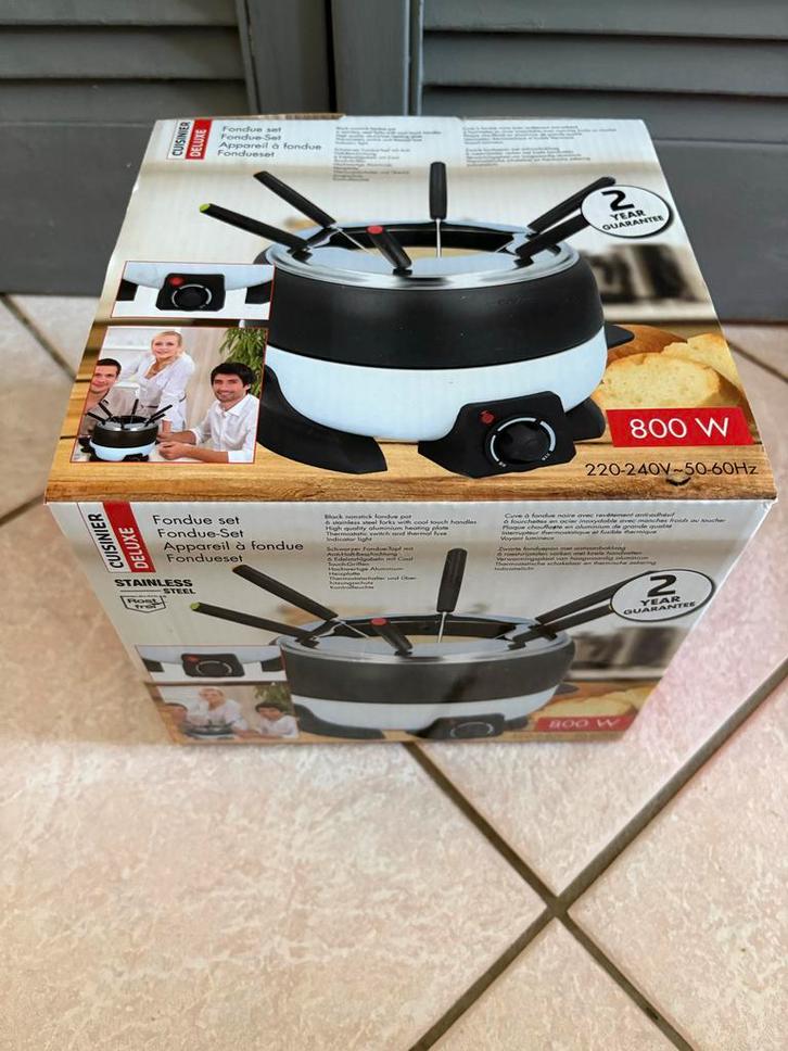 Cuisinier Deluxe Elektrische Fondueset 800W - Nieuw in doos, Witgoed en Apparatuur, Fonduesets, Nieuw, Fondueset, Elektrisch, Ophalen