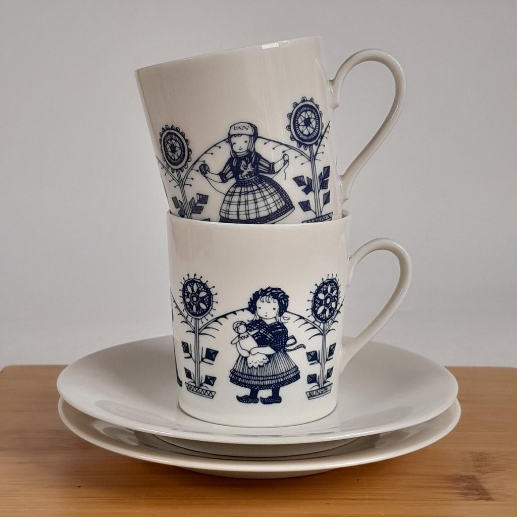 Vintage kop en schotels - klederdracht - retro 60's 70's, Ophalen of Verzenden, Huis en Inrichting