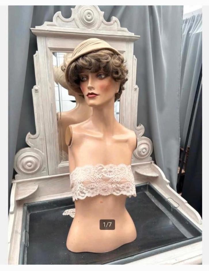 Vintage mooie mannequin Paspop met Pruik, Antiek en Kunst, Curiosa en Brocante, Ophalen of Verzenden