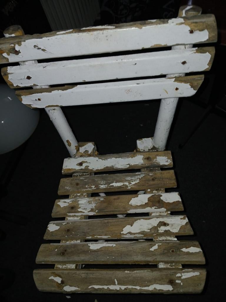 Kleine houten stoel barok, Huis en Inrichting, Ophalen, Gebruikt, Barok, Wit