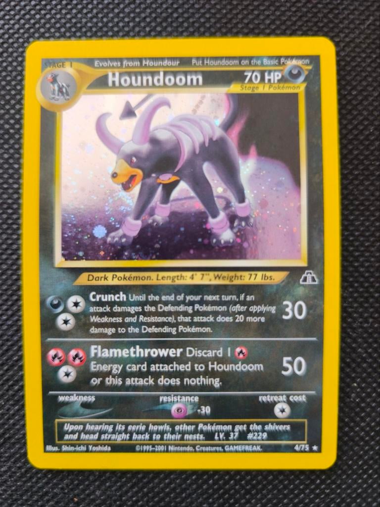 Houndoom 4/75 Neo Discovery Pokémon Kaart, Ophalen of Verzenden, Gebruikt, Losse kaart, Foil