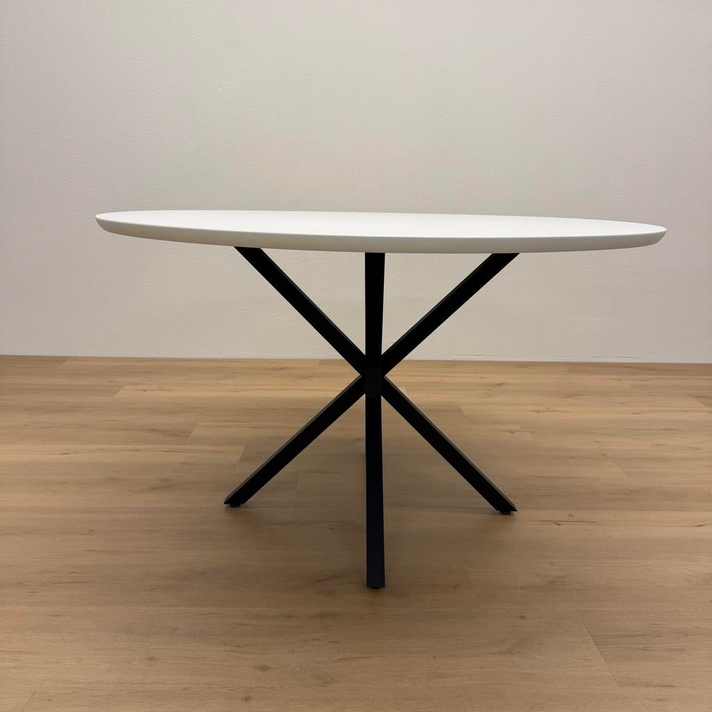 Ronde eettafel Fenix Bianco Malé 130cm - Direct Leverbaar, Rond, Ophalen of Verzenden, Zo goed als nieuw, Vijf personen of meer
