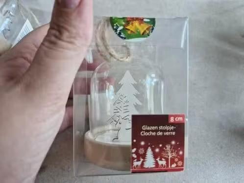 Kleine stolp 8cm met liggend rendier en bomen h, Evora, Onbekend, Nieuw, Ophalen of Verzenden