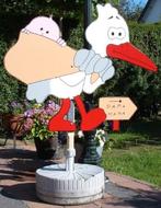 HOUTEN GEBOORTEBORDEN te koop ca. 14 stuks + 3D Ooievaars ed, Ophalen of Verzenden, Zo goed als nieuw, Versiering, Abraham of Sarah