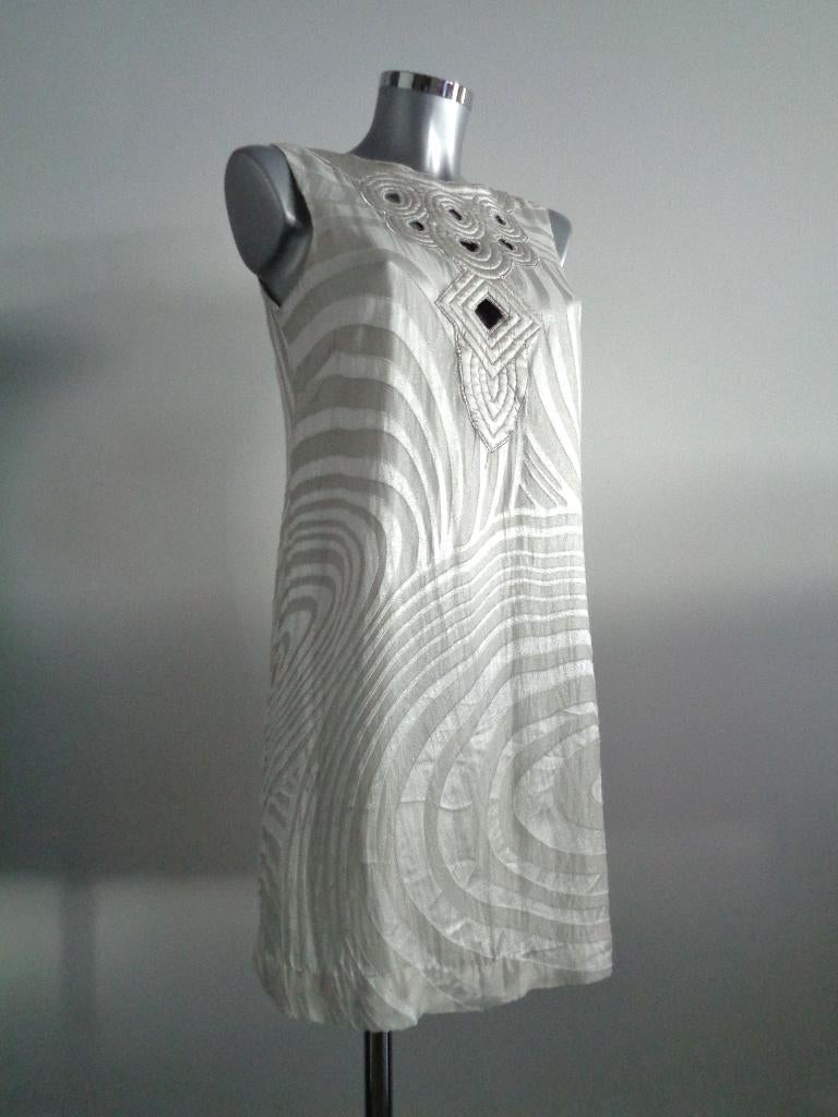 ECI New York party dress, witte jurk, US6-NL36 zijde, Overige kleuren, Ophalen of Verzenden, Zo goed als nieuw, Knielengte