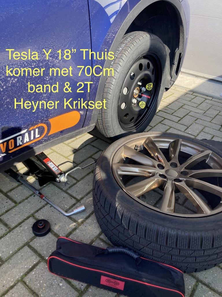 Reservewiel Thuiskomer TESLA Model S 3 X Y in 18 inch, Gebruikt, -, -, Banden en Velgen