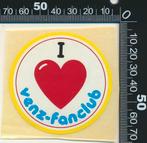 Sticker: Venz - I love Venz Fanclub (2), Ophalen of Verzenden, Zo goed als nieuw, Bedrijf of Vereniging