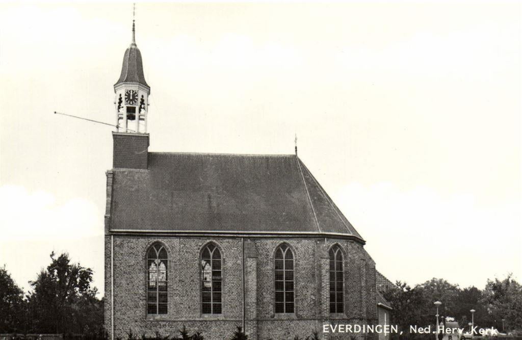 Everdingen, Ned. Herv. Kerk - fiets auto - ongelopen, Ophalen of Verzenden, Voor 1920, Ongelopen, Noord-Brabant