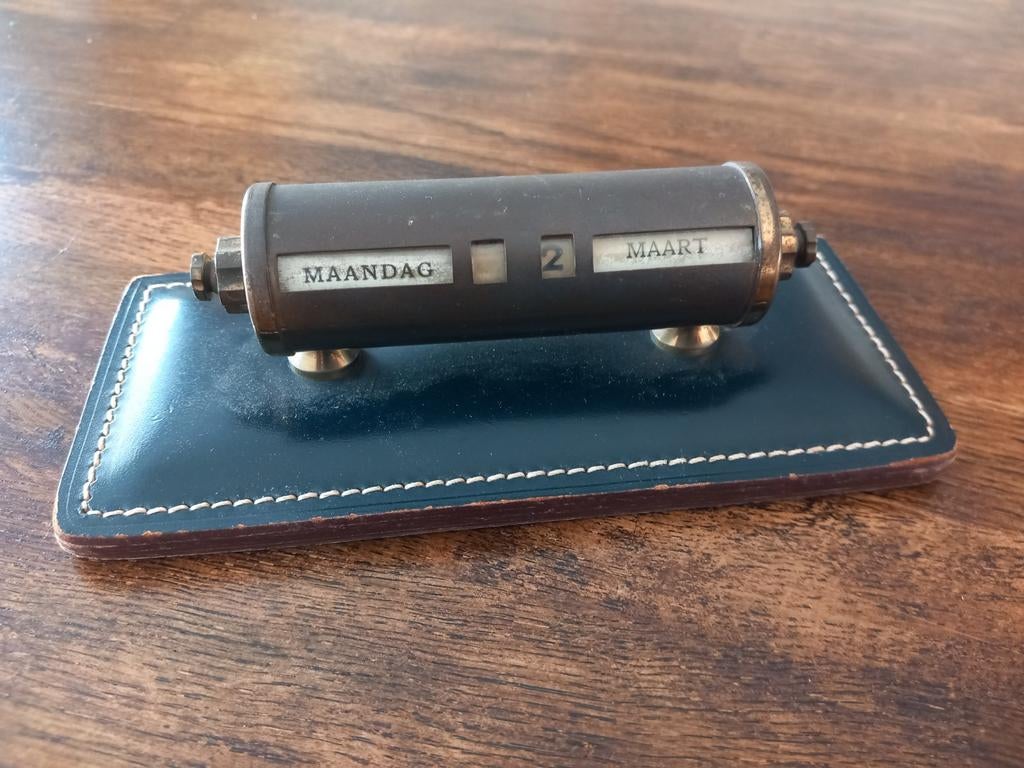 Oude bureau kalender, brons/messing, Antiek en Kunst, Ophalen of Verzenden