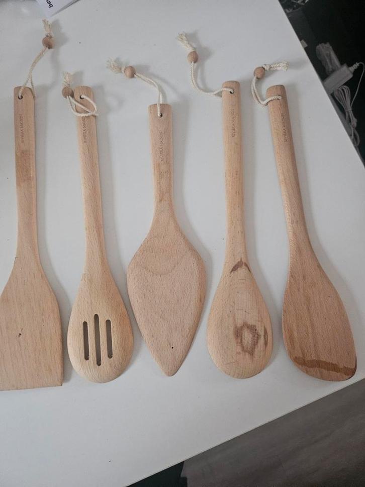 Riviera Maison Houten Keukengerei Set - 5 Delen, Huis en Inrichting, Keuken | Keukenbenodigdheden, Ophalen of Verzenden
