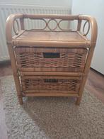 Rotan ladekastje/nachtkastje, Huis en Inrichting, Kasten | Ladekasten, Ophalen, Minder dan 50 cm, Zo goed als nieuw, 3 of 4 laden