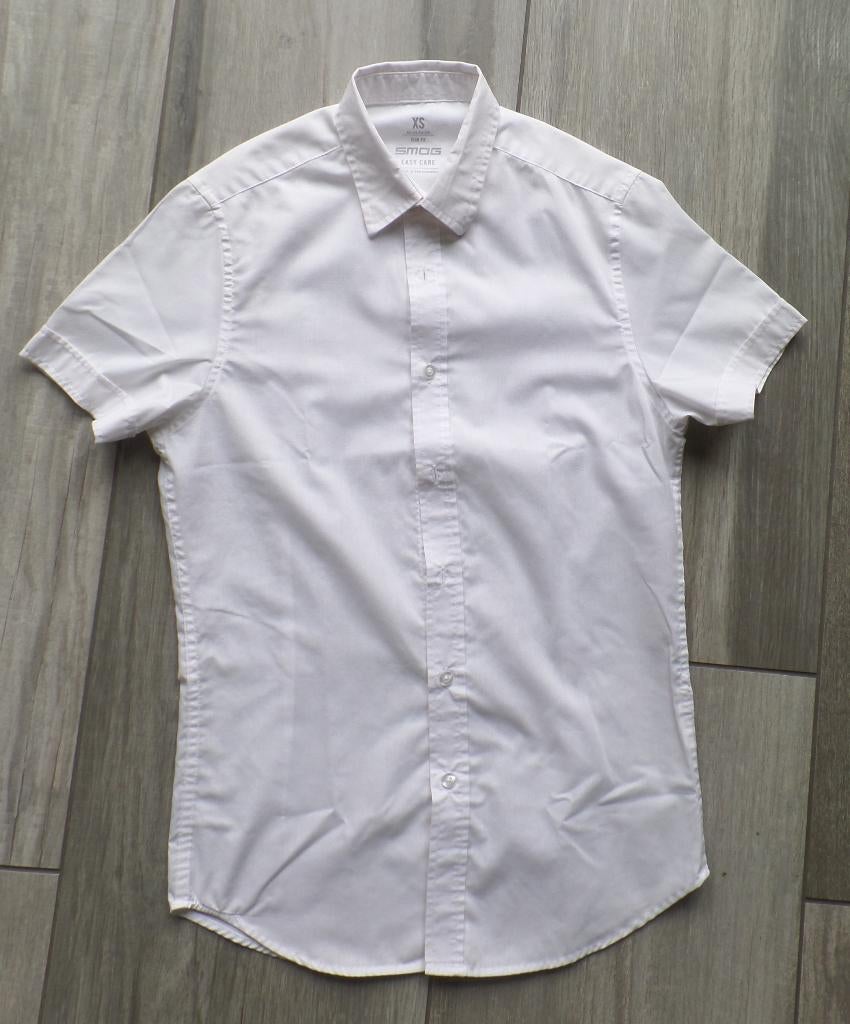 Heren Blouse wit XS, Kleding | Heren, Overhemden, Halswijdte 38 (S) of kleiner, Wit, Zo goed als nieuw, Smog