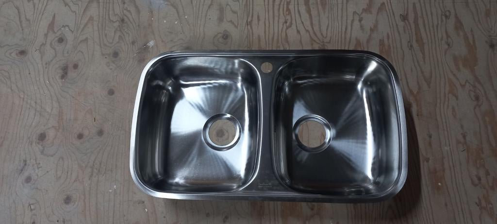 RVS dubbele spoelbak, Huis en Inrichting, Keuken | Keukenbenodigdheden, Ophalen