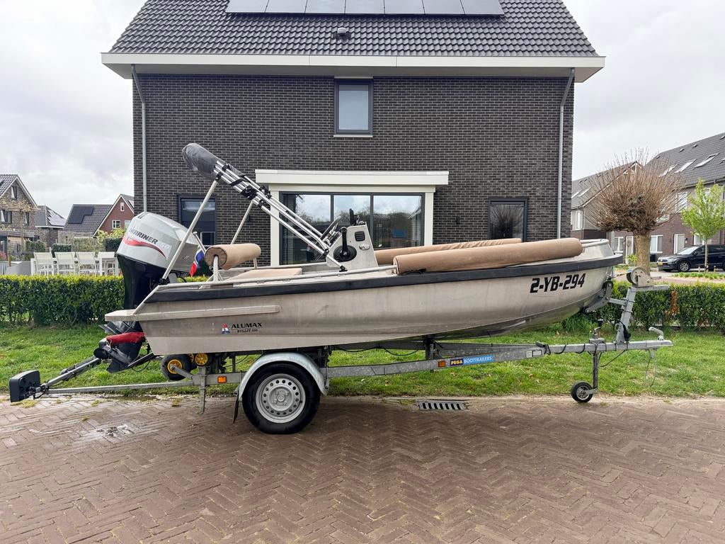 Alumax Bullit 400 Tender | 50PK Mariner 4T | Pegatrailer, Watersport en Boten, Motorboten en Motorjachten, Ophalen, 50 pk of meer