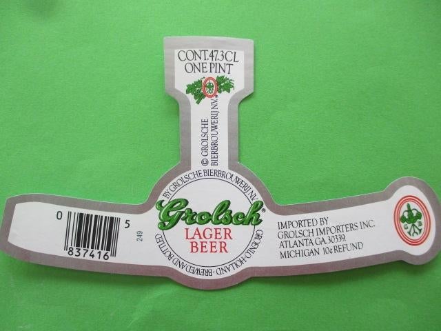 bieretiket Grolsch 29-3 (A13), Ophalen of Verzenden, Gebruikt, Overige typen, Grolsch