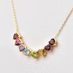 Vergulde ketting met hartjes, Nieuw, Ophalen of Verzenden, Met edelsteen, Goud