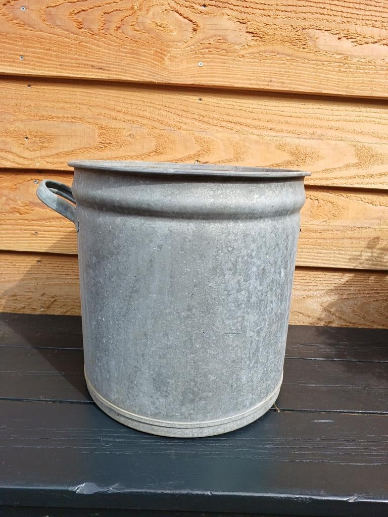 Zinken emmer, Gebruikt, Minder dan 30 cm, Rond, Ophalen of Verzenden