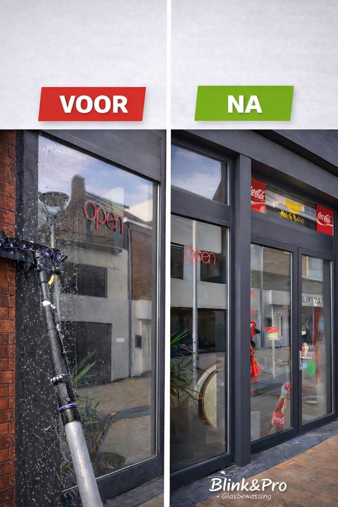 Glazenwasser! Glasbewassing! Streeploos schoon!