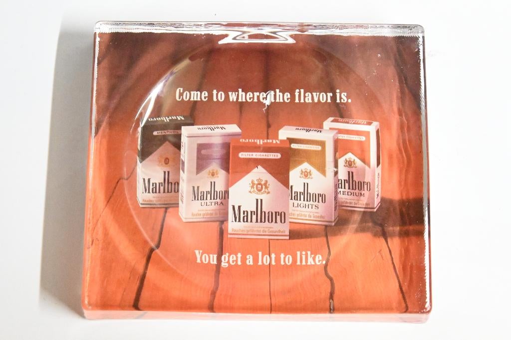 Marlboro toonbank schaaltje persglas wisselgeld schaal, Ophalen of Verzenden, Gebruikt, Gebruiksvoorwerp