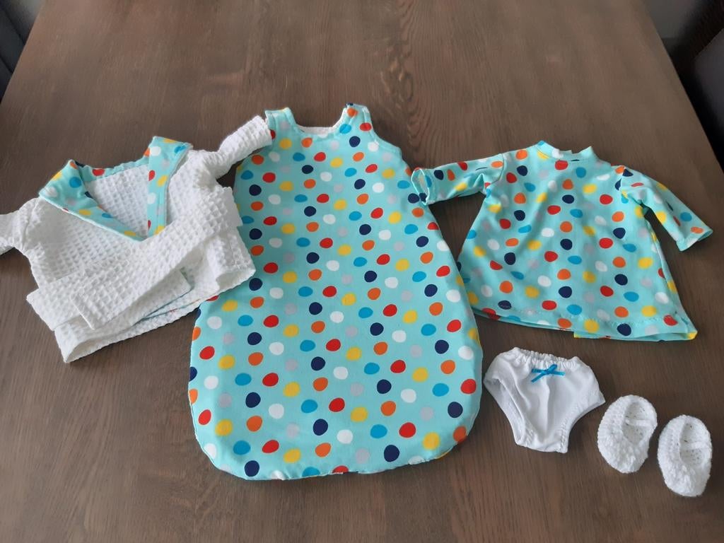 Slaapzak, badjas, nachtpon, slofjes,onderbroek Babyborn 43cm, Ophalen of Verzenden, Nieuw, Babypop