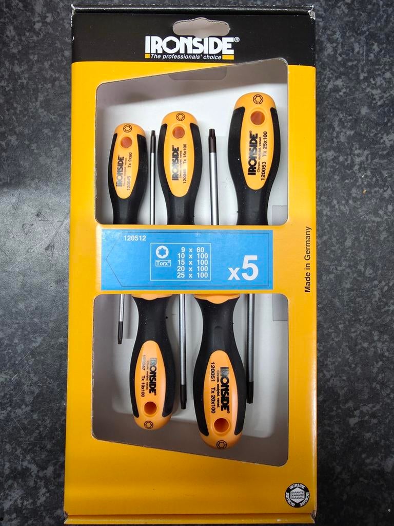 NIEUW Ironside Torx Schroevendraaierset (5-delig), Doe-het-zelf en Verbouw, Gereedschap | Handgereedschap, Ophalen, Nieuw