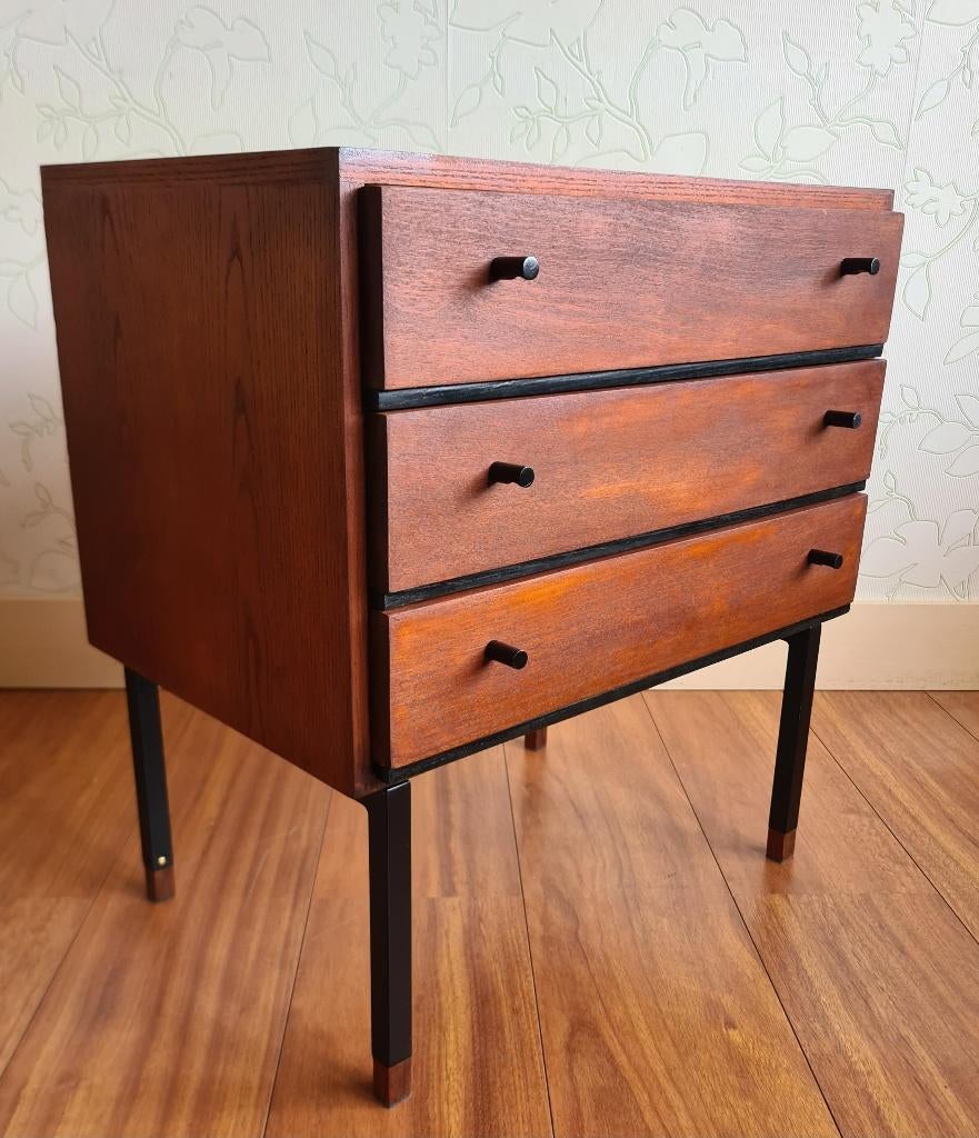 te koop: kleine ladekast, retro vintage jaren 60 / 70, Gebruikt, 50 tot 100 cm, 3 of 4 laden, Minder dan 100 cm