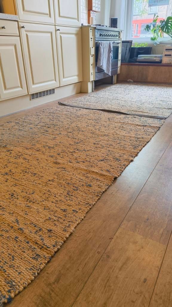 2x Ikea Melholt jute vloerkleed, Huis en Inrichting, Ophalen, Gebruikt, Crème, Minder dan 10 m²