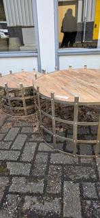 Set nieuw van 2 ronde salontafels met metalen onderstel, Gebruikt, 50 tot 100 cm, Rond, Industrieel, Modern