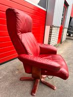Bordeaux Leren Fauteuil, Ophalen, Gebruikt, Leer, 75 tot 100 cm