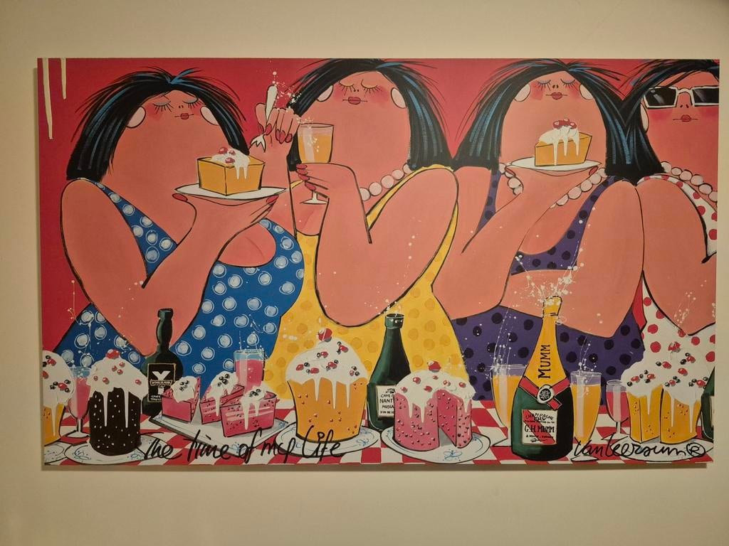 Dikke Dames schilderij serie getiteld The Time of my Life, Antiek en Kunst, Ophalen