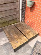 Zandbak met houten deksel en zitjes, Tuin en Terras, Ophalen, Gebruikt
